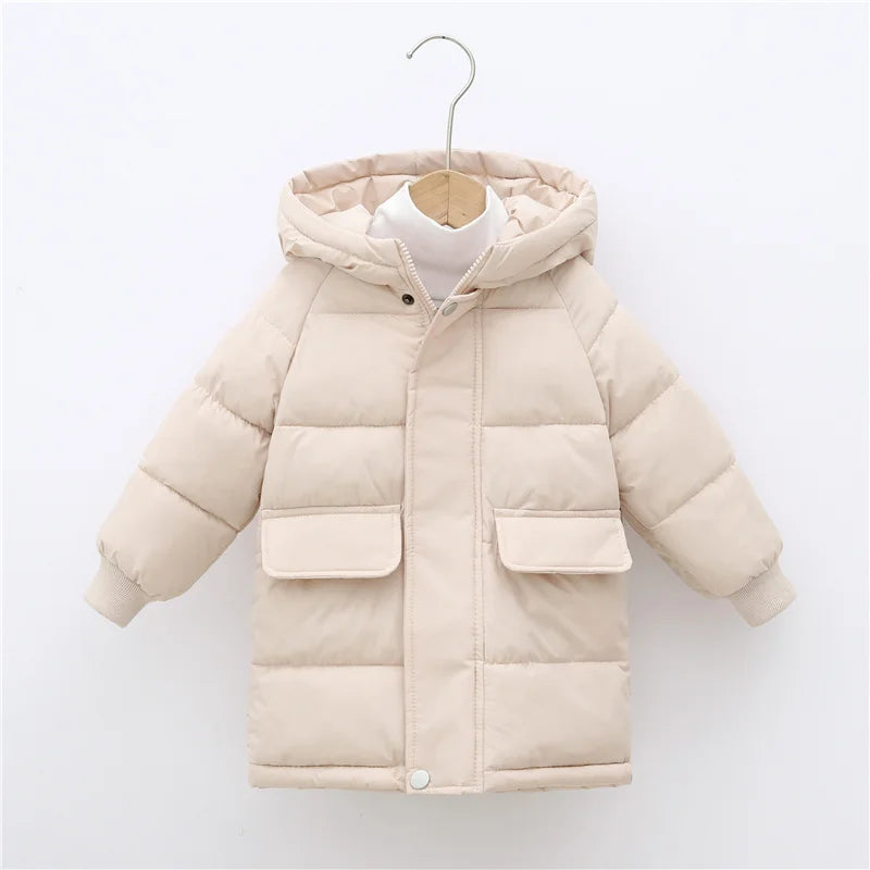 Kids Down Long Outerwear Winter Autumn Teen Cotton Clothes Boys Girls Cotton-Padded Parka Coats Big Children Thicken Warm Jacket ShopOnlyDeal