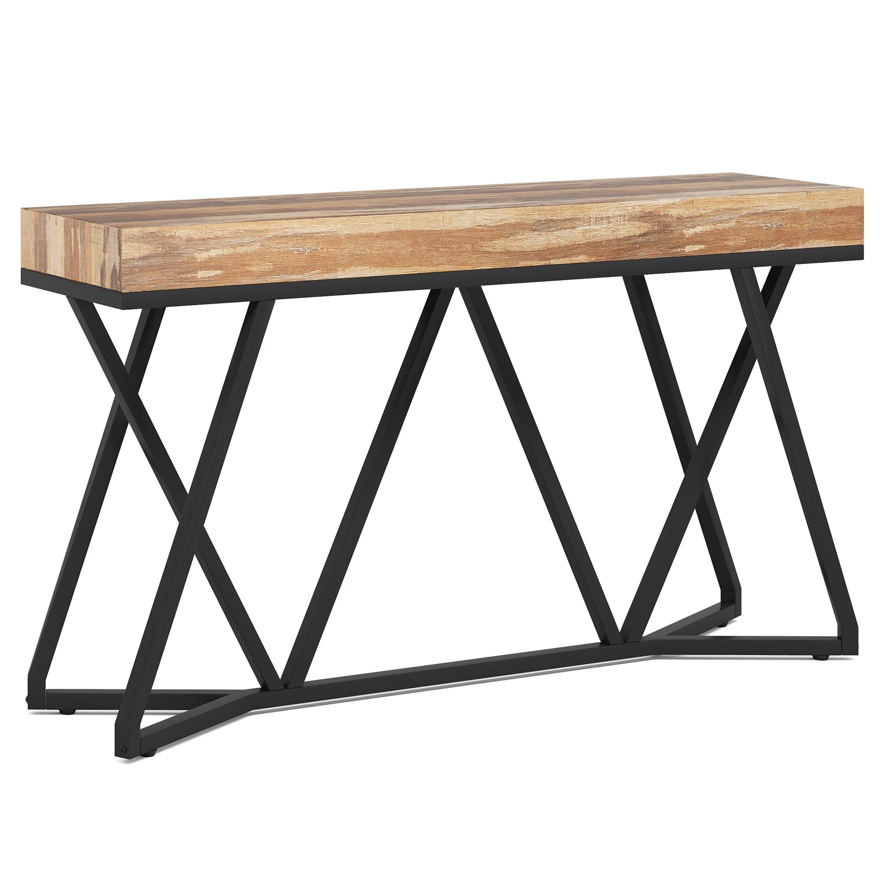 Tribesigns 55 Inches Console Table, Farmhouse Sofa Table Wood Entryway Table with Unique Metal Base, Behind The Couch Table ShopOnlyDeal