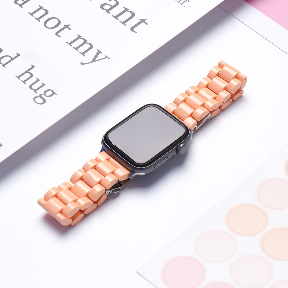 Pink Resin Watch strap for apple watch 40mm band 42 38mm correa candy steel for iwatch series 8 7 6 SE 5 4 40mm 41MM 45MM 49MM Ultra Black ShopOnlyDeal