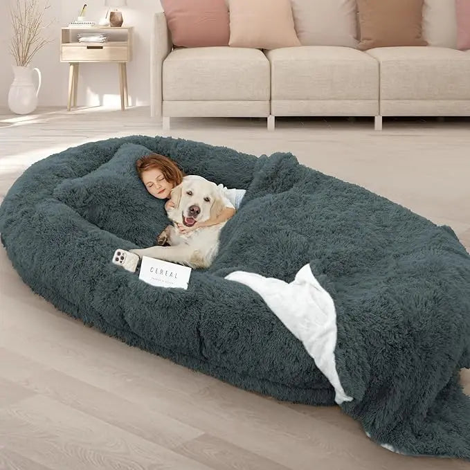 Human Dog Bed, 71''x45''x12'' Size Fits Adult and Pet Washable Giant People Dog Bed 10 CM Thick Memory Foam Large ShopOnlyDeal