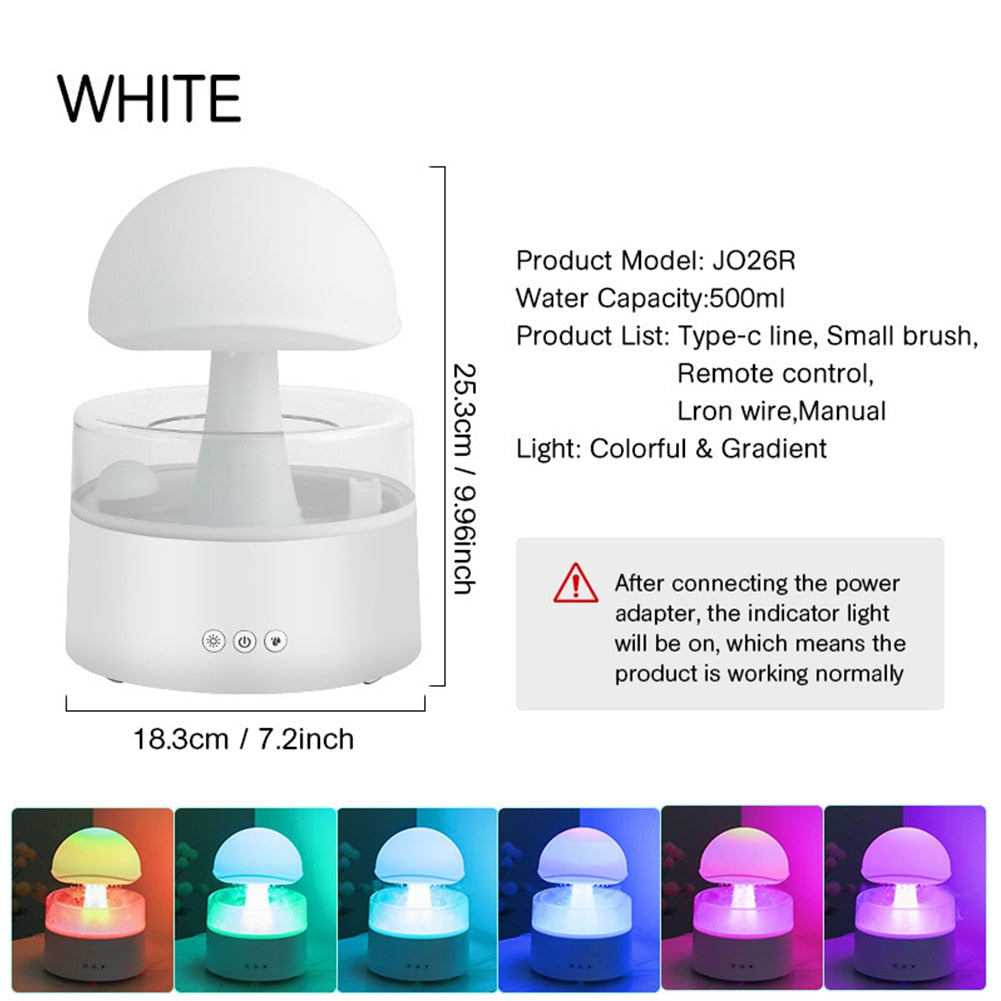 500ml Mushroom Rain Air Humidifier Rain Cloud Colorful Mushroom Aroma Diffuser Night Light USB Air Diffuser Mist Maker Machine ShopOnlyDeal