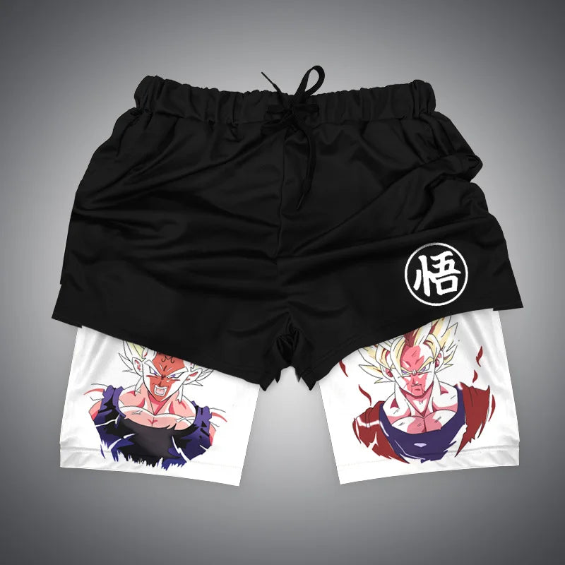 Anime Gym Shorts for Men and Women | Dragon Ball, NARUTO, One Piece | 3D Print | 2 in 1 Quick Dry Breathable Sports Training Compression Shorts ShopOnlyDeal