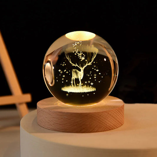 USB LED night light, Galaxy Crystal Ball lamp, 3D planet moon lamp, home decoration ShopOnlyDeal