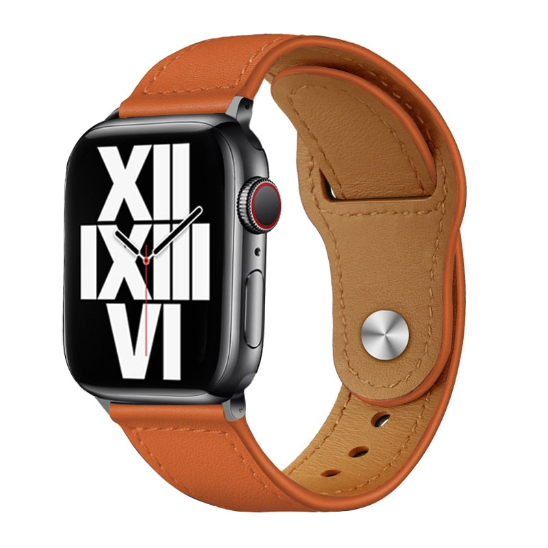 Business Real Leather Strap For Apple Watch Band 44mm 40mm 41mm 45mm 42mm 38mm 49mm Wrist Bracelet iWatch Series 8 se 7 6 5 4 3 ShopOnlyDeal