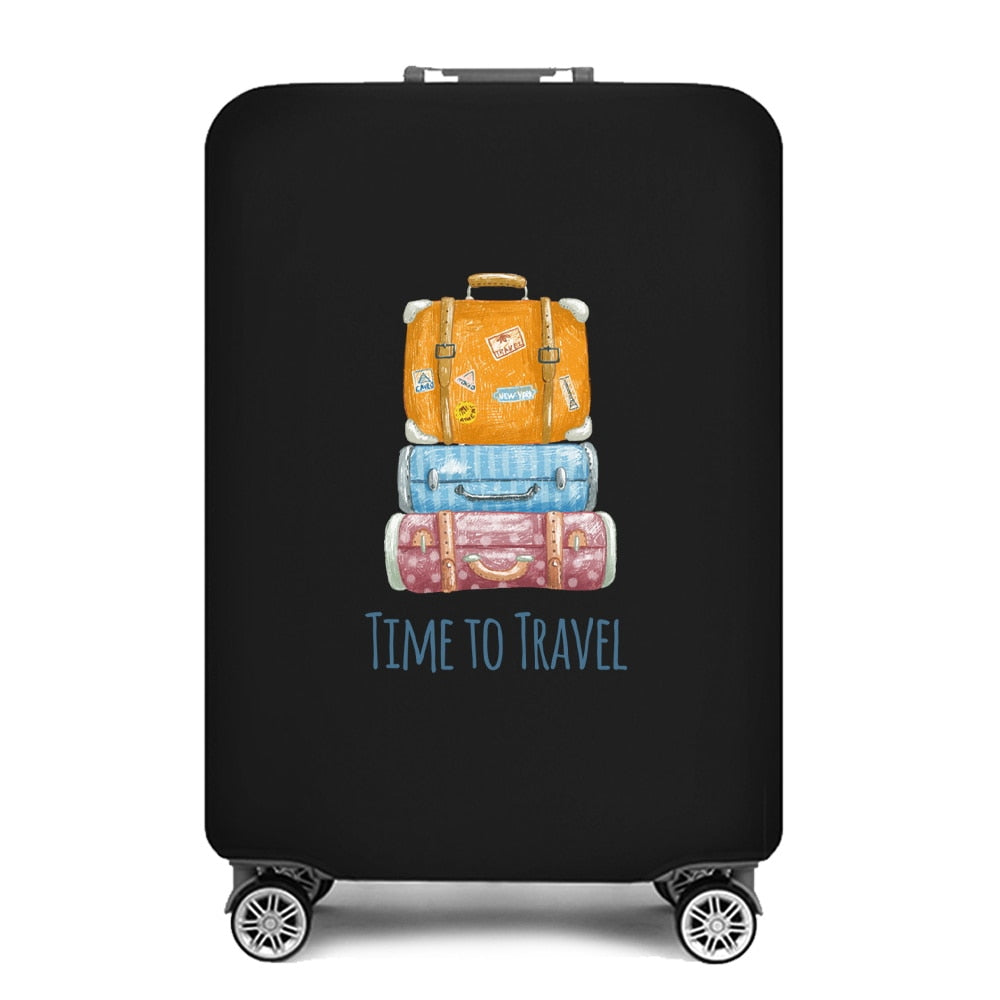 Luggage Cover Suitcase Travel Accessories Printed Elastic Dust Cover 18''-28'' Trolley Case Protective Case Travel Bag Covers ShopOnlyDeal