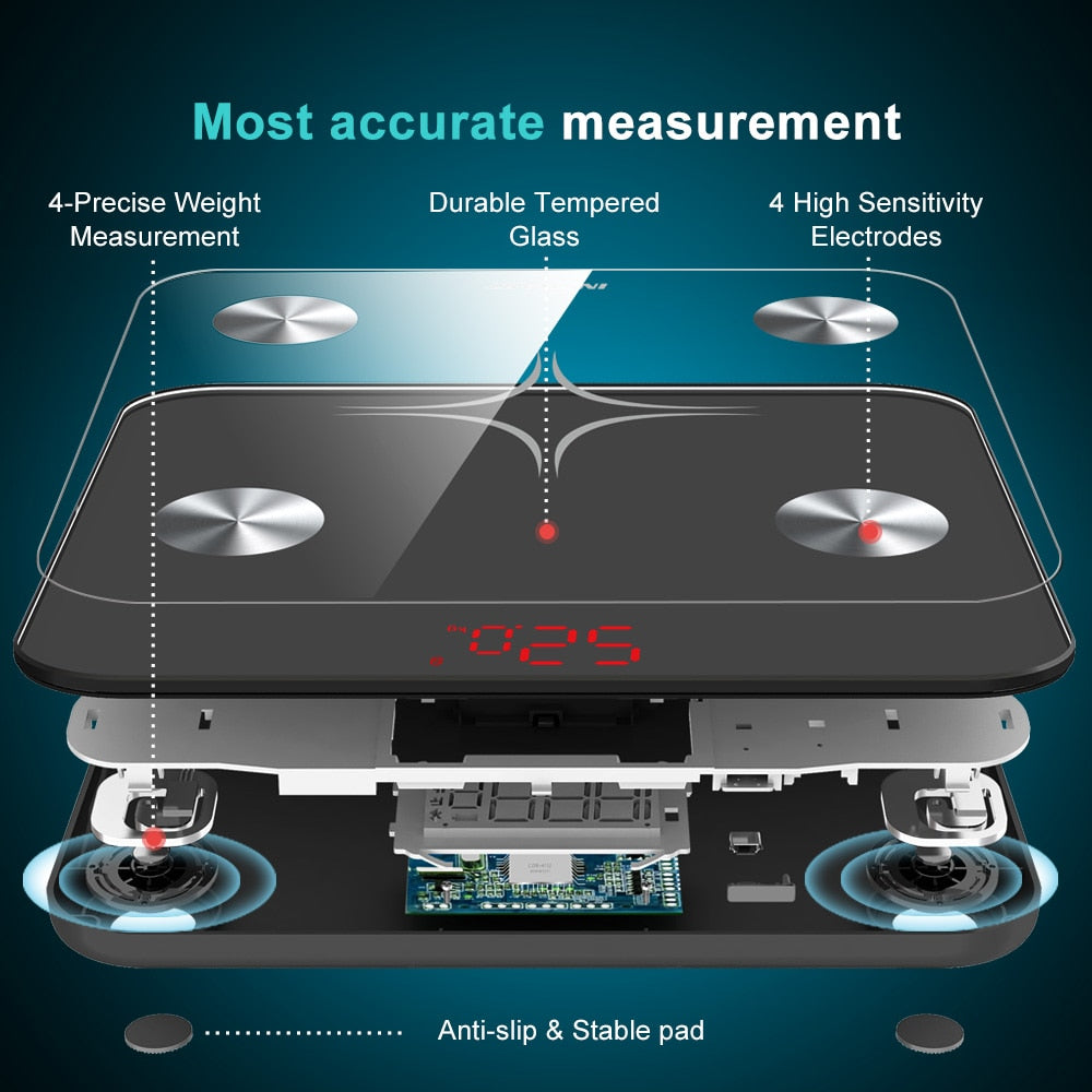 INSMART Digital Body Weight Scale Bluetooth Smart Electronic Digital Bathroom Scales Weighing Balance BMI Analyzer ShopOnlyDeal