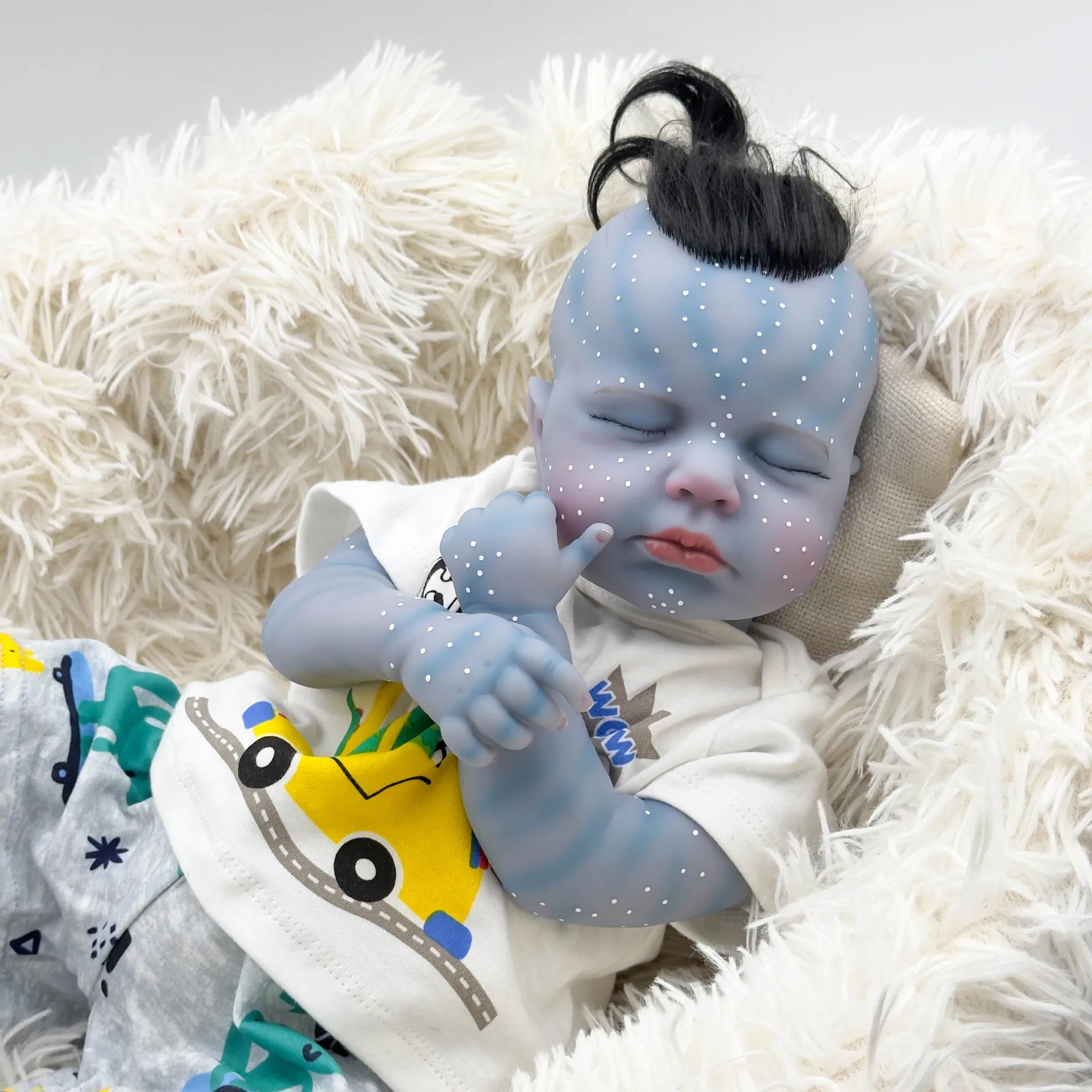 Soft Silicone Cloth Body 19inch Reborn Avatar Lifelike Real Touch Reborn Baby Girl with Rooted Hair Toddler Cute Princess Boy ShopOnlyDeal