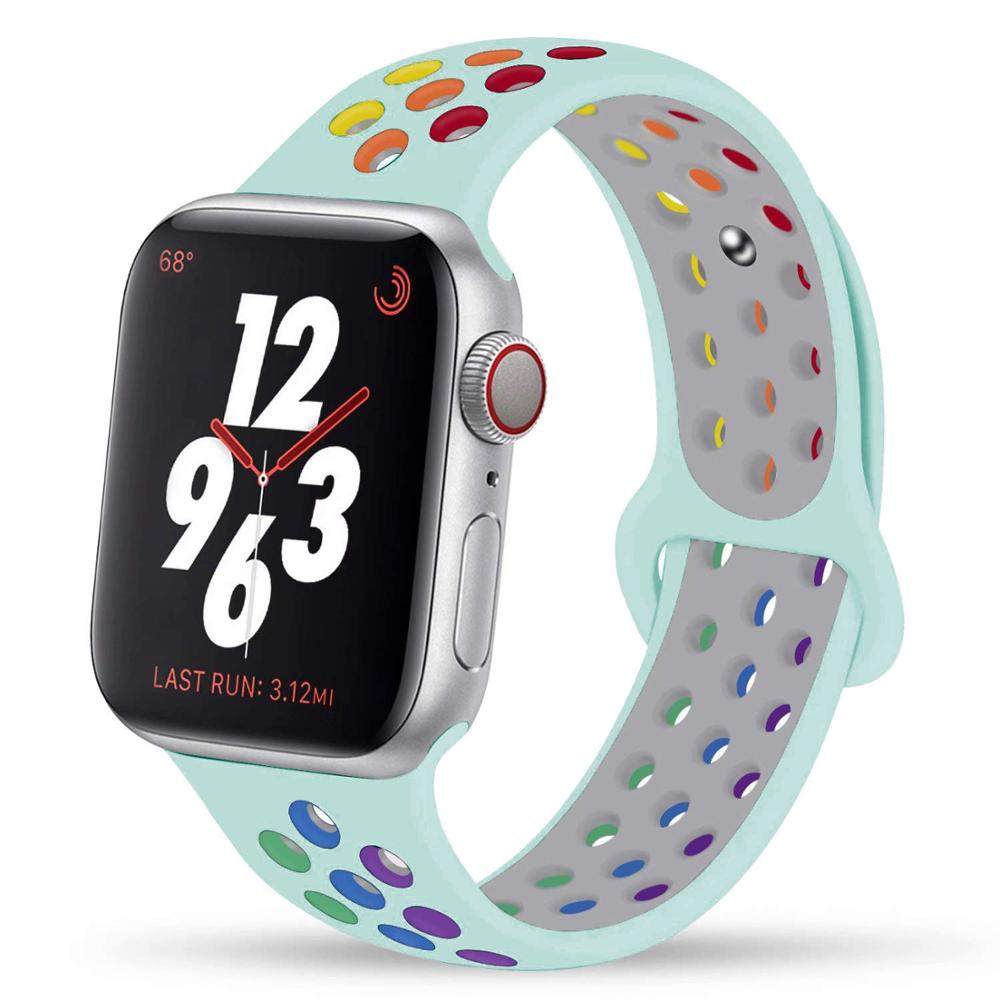 Strap For Apple Watch band 44mm 40mm 45mm 41mm 38mm 42mm 44 45 40 mm Silicone Sport bracelet iWatch Series Ultra 8 SE 7 6 5 4 3 ShopOnlyDeal