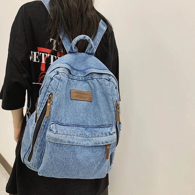 High-Quality Denim Ladies Backpacks | New Women Schoolbags | 2023 Spring Youth Laptop Backpacks | Travel Bag Mochilas De Mujer ShopOnlyDeal