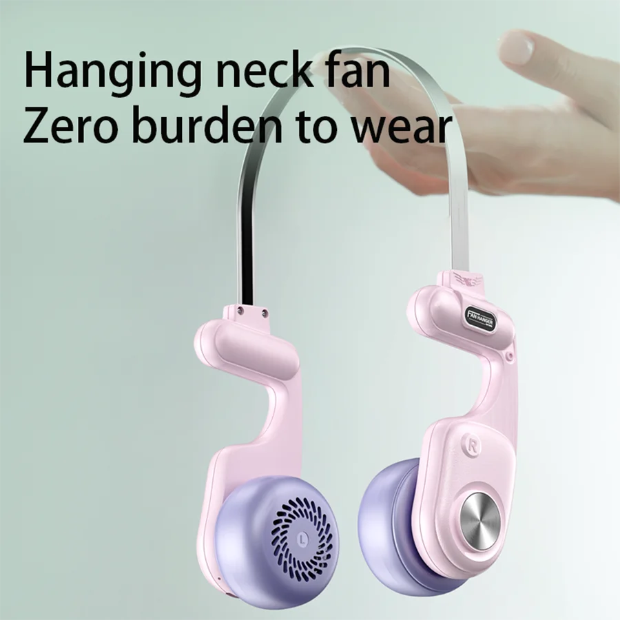 2024 New Style 360° Rotatable Portable Air Conditioner Wearable Neck Fan Bladeless Fan Portable with 5 Gears Hanging Neck Fan ShopOnlyDeal