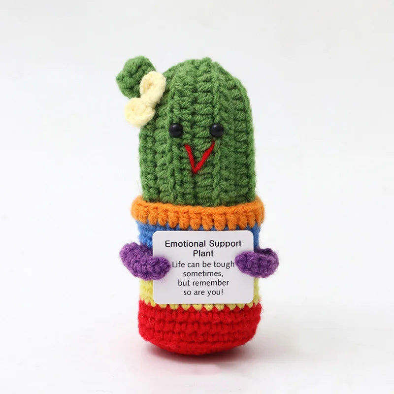 Cute Handmade Crochet Support Emotional Pickles Cucumber Ornaments Handwoven Positive Energy Duck Home Room Decor Christmas Gift ShopOnlyDeal