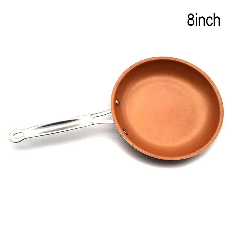 Non-Stick Skillet Copper Frying Pan | Ceramic Coating for Induction Cooking | Safe, Durable Saucepan Kitchen Accessories | Ideal for Healthy Cooking ShopOnlyDeal