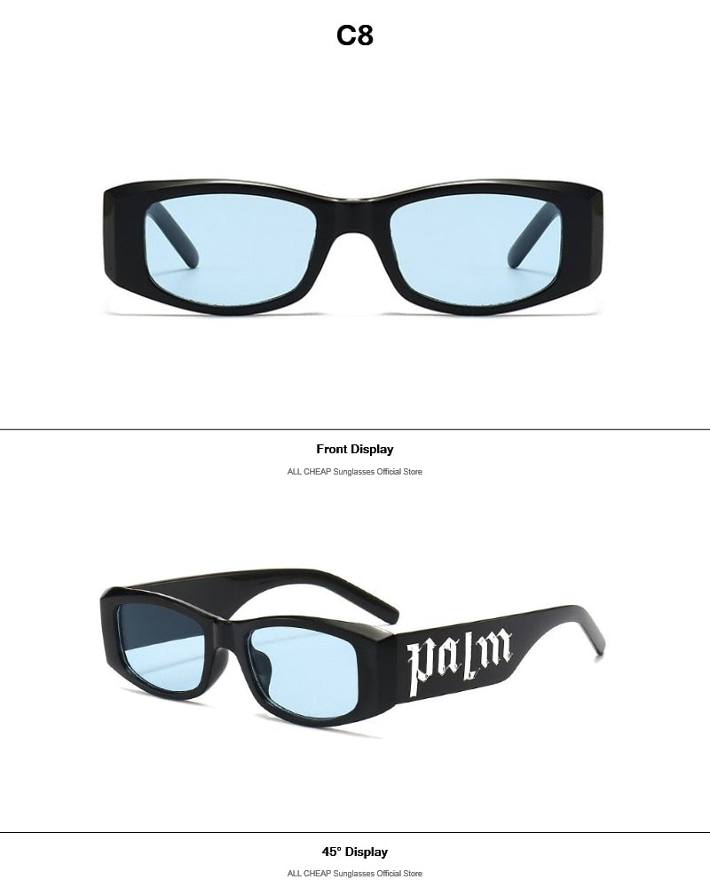 Designer Palm Vintage Small Frame Square Sunglasses | Fashion Luxury Brand Designer Trend | Punk Hip Hop Sun Glasses For Women & Men | UV400 ShopOnlyDeal