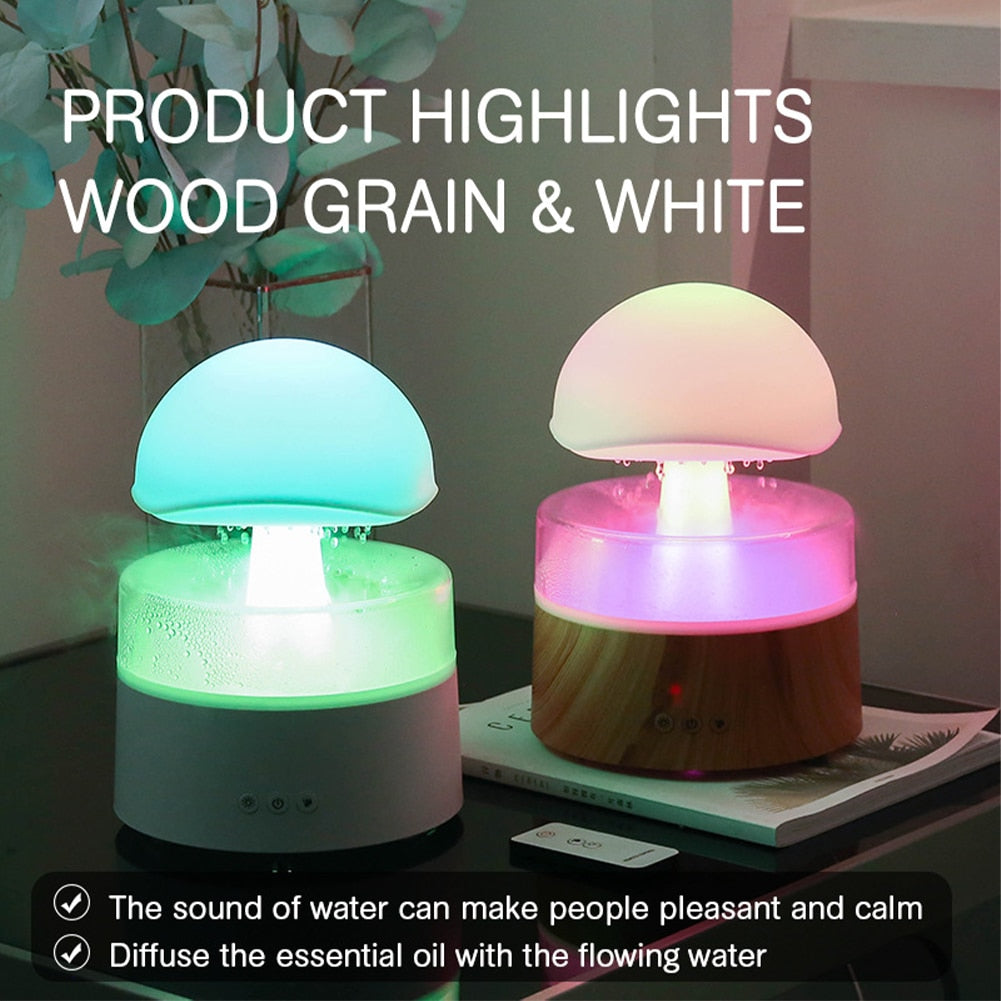 500ml Mushroom Rain Air Humidifier Rain Cloud Colorful Mushroom Aroma Diffuser Night Light USB Air Diffuser Mist Maker Machine ShopOnlyDeal