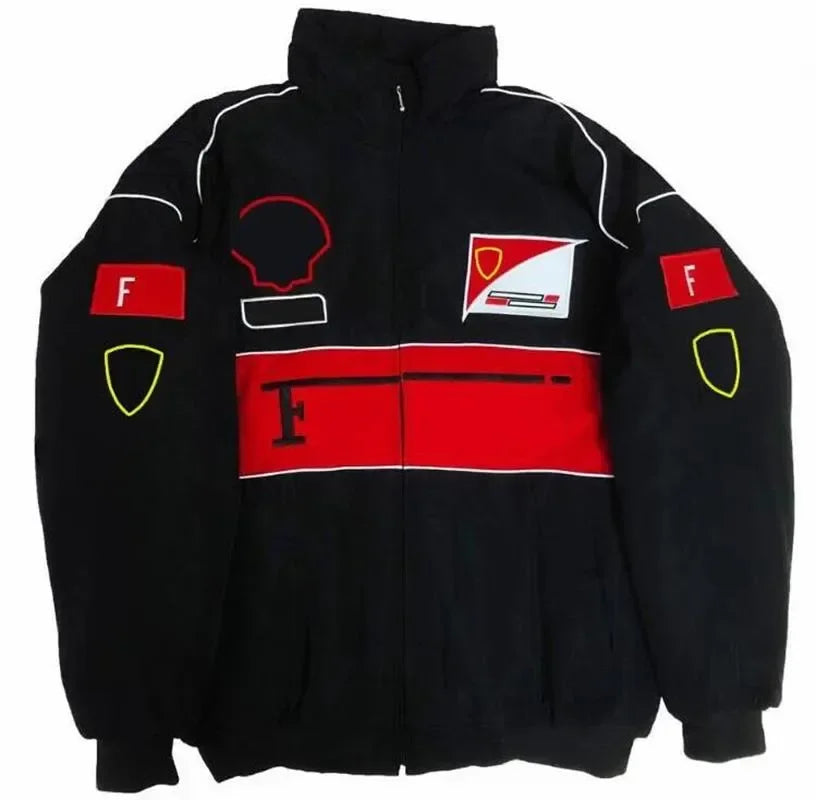 F1 Racing Car Fans Cotton Jacket | American Style Embroidered Motorcycle Riding Jacket for Autumn and Winter ShopOnlyDeal