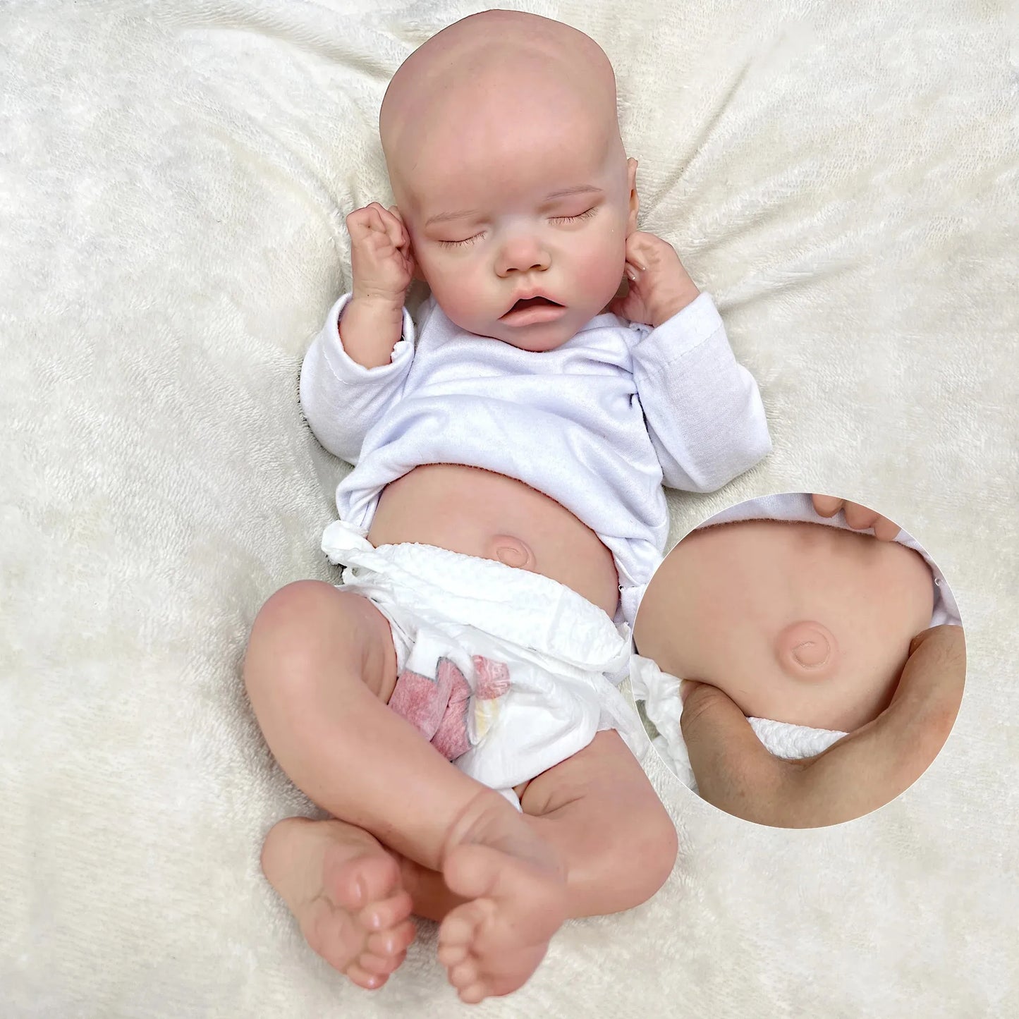 1 PC 18 Inch Twins Sister Painted Slicone Bebe Reborn Doll Girl Handmade Soft Touch Newborn Doll ShopOnlyDeal