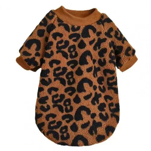 Puppy Pullover Dogs Pet Sweater Winter Leopard Print French Bulldog Winter Warm Sweater Pet Apparel Dog Clothing Kurtka Dla Psa ShopOnlyDeal