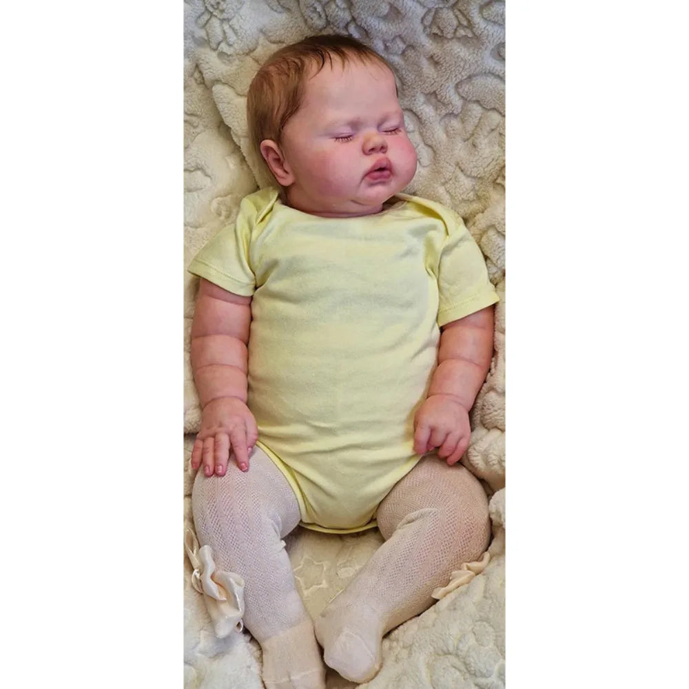 24Inch Finished Painted Reborn Baby Doll Pickle with Rooted Hair Lifelike Reborn Toddler Dolls 3D Skin Tone Muñeca Reborn Bebe ShopOnlyDeal