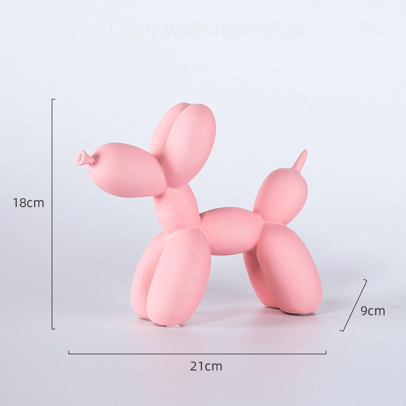 Nordic Creative Cute Resin Balloon Dog Statue Home Decor Animal Figurine Ornaments Living Room Bedroom TV Cabinet Decoration ShopOnlyDeal