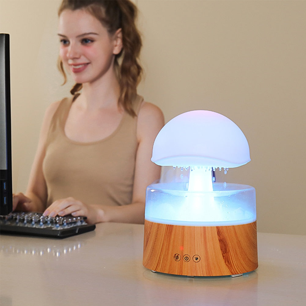 500ml Mushroom Rain Air Humidifier Rain Cloud Colorful Mushroom Aroma Diffuser Night Light USB Air Diffuser Mist Maker Machine ShopOnlyDeal