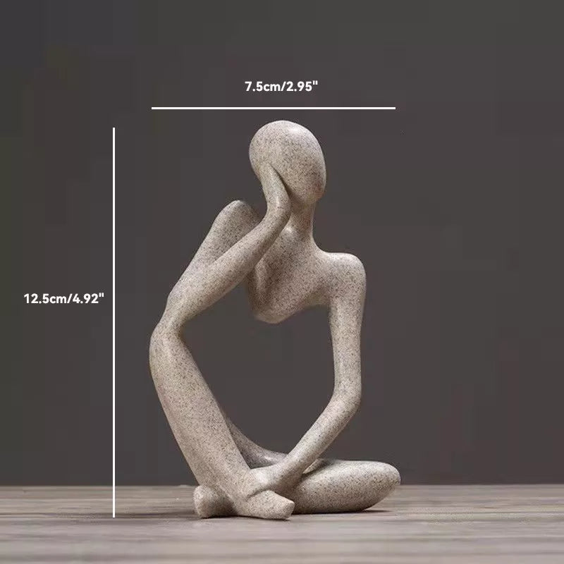 Sand Color The Thinker Abstract Statues Sculptures Yoga Figurine Nordic Living Room Home Decor Decoration Maison Desk Ornaments ShopOnlyDeal