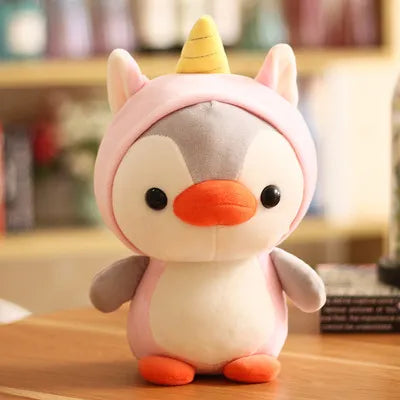 Cute Plush Toy Penguin Transforms into Dinosaur, Frog, Unicorn, and Bee – A Fun Stuffed Doll Cartoon Animal Ideal for Kids' Birthday and Christmas Gifts ShopOnlyDeal