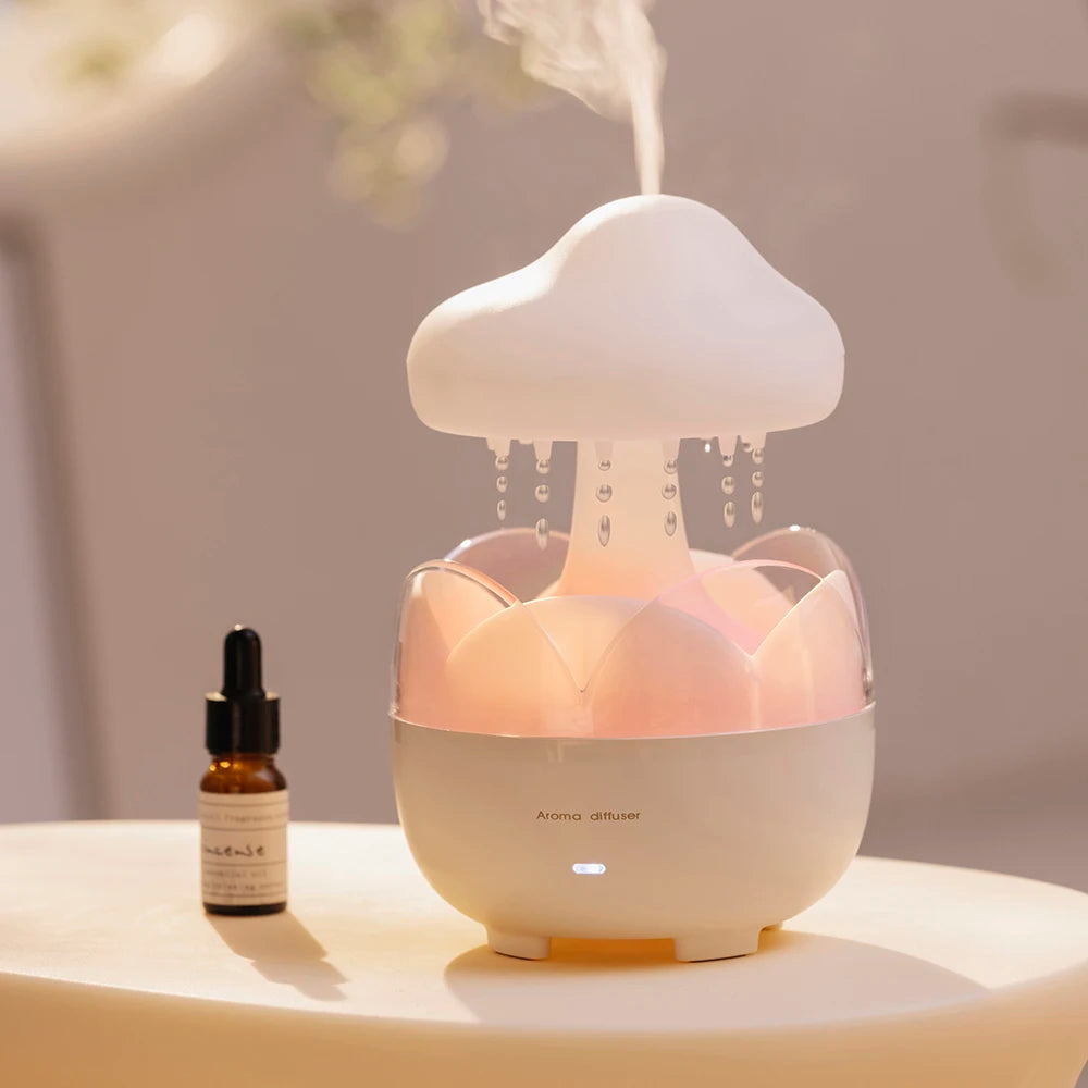 Mushroom Rain Air Humidifier Electric Aroma Diffuser Colorful Night Lights Rain Cloud Smell Distributor Relax Water Drops Sounds ShopOnlyDeal