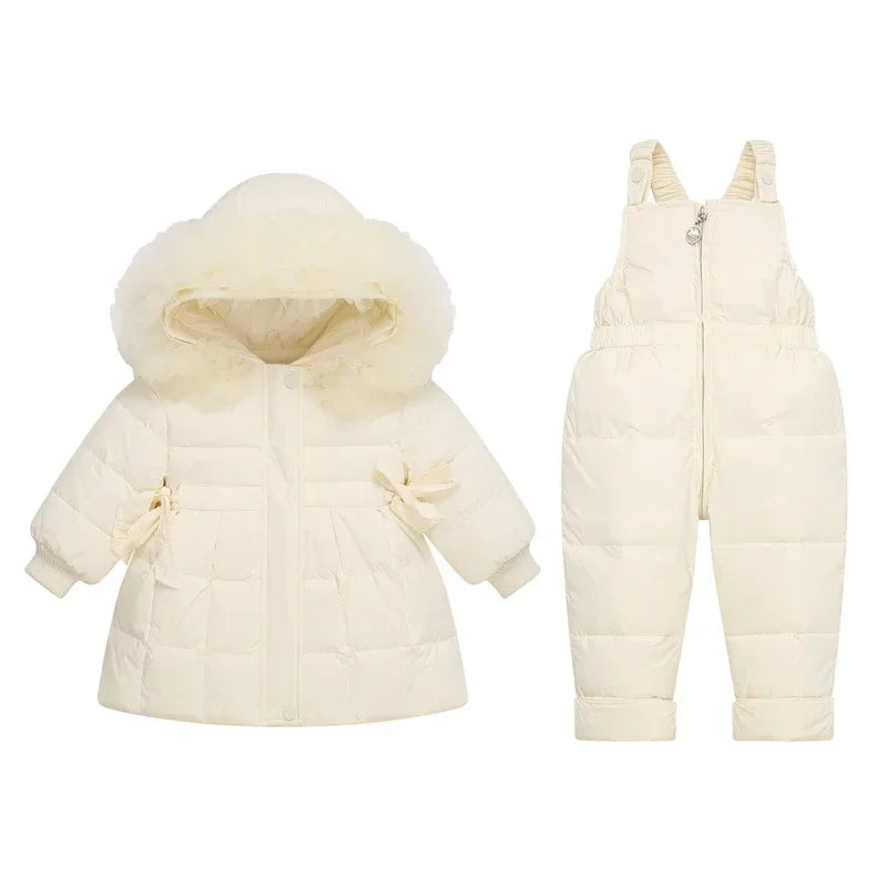 Winter Children`s Clothing Set 2Pcs Girl Down Jacket 2023 New Baby Snowsuit Clothes Overalls for kids Toddler Jumpsuit Coat 1-4Y ShopOnlyDeal