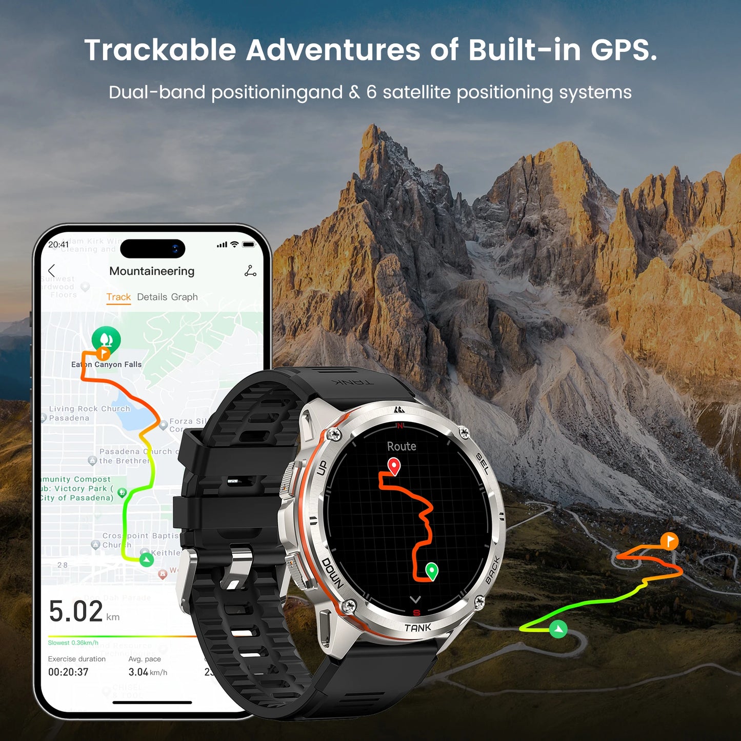 2024 Original AMAZTIM TANK T3 Ultra GPS Smartwatch For Men Women Waterproof Smartwatches Bluetooth Sport Digital Fitness Watch ShopOnlyDeal