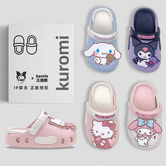 Sanrio Hello Kitty Cinnamoroll Children Hole Shoes Kuromi My Melody Boys Girls Beach Shoes On-Slip Wrap-Around Sandals Slippers ShopOnlyDeal
