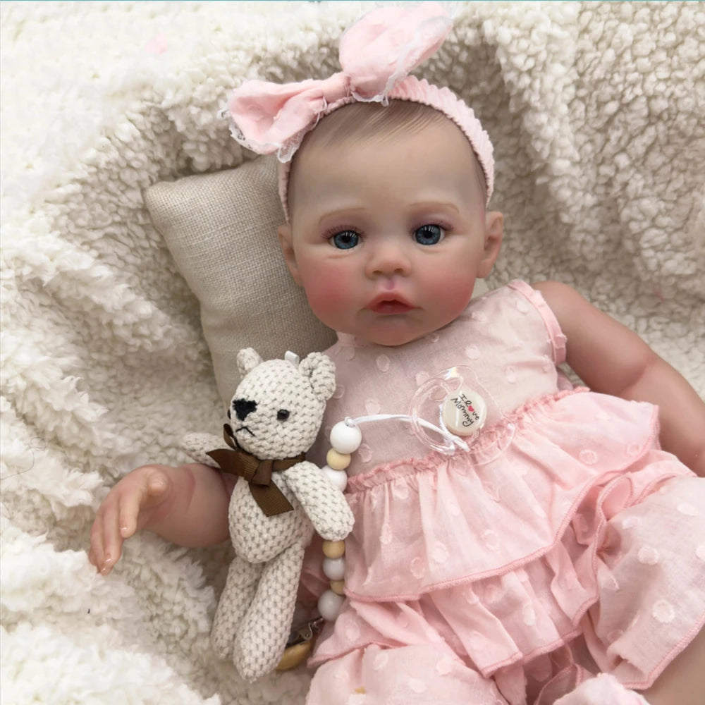 Baby Reborn Doll Like Real Girl 48cm Soft Body Painted with Hair Silicone Newborn Babies Realistic Doll Bebe Reborn Toy Gifts ShopOnlyDeal