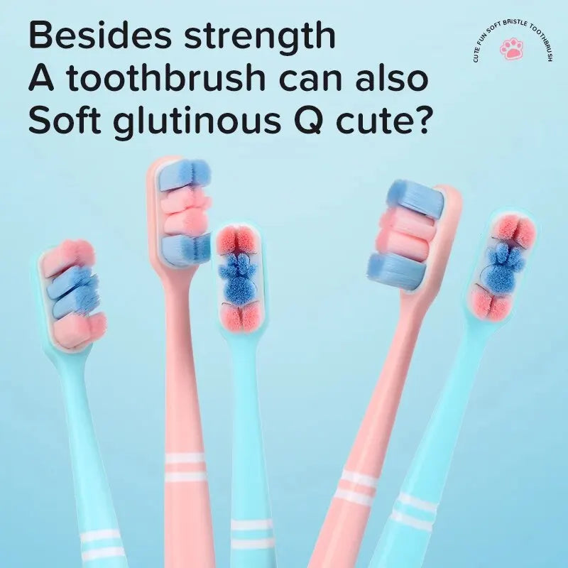 4Packs Cartoon Cat Claw Extra Soft Bristles Toothbrush Couple Adult Soft Hair Toothbrush Family Set ShopOnlyDeal