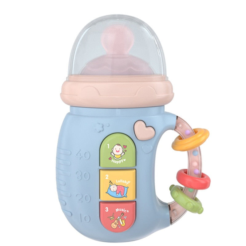 Baby Musical Feeding Bottle Pacifier Newborn Soft Teether Rattles Educational Toy Mobile Rattles Toys 0-12M Soothing Vocal Music ShopOnlyDeal