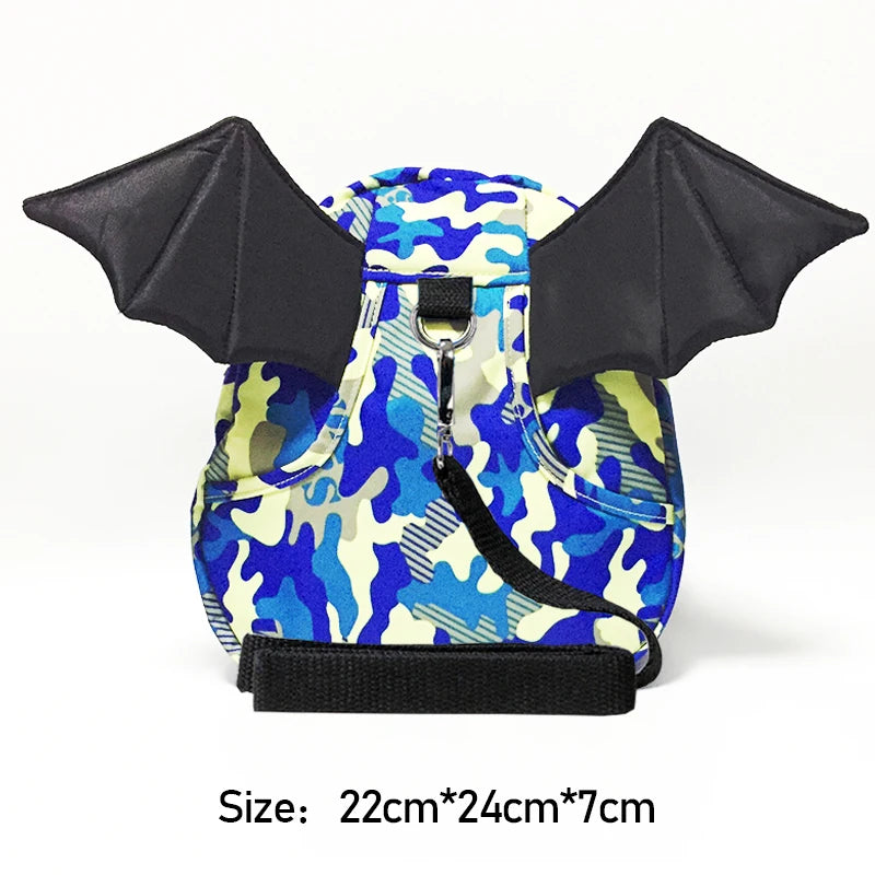 Cute 3D Bat Wings School Bags | Girl Backpack | Anti-lost Mini Cartoon Backpacks | Boy Adjustable Pulling Rope SchoolBag | Gift ShopOnlyDeal