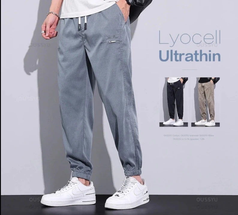 Brand High Quality Lyocell Fabric Men's Cargo Casual Pants Summer Thin Jogger Sweatpants Harem Trousers Male Plus Size 5X ShopOnlyDeal