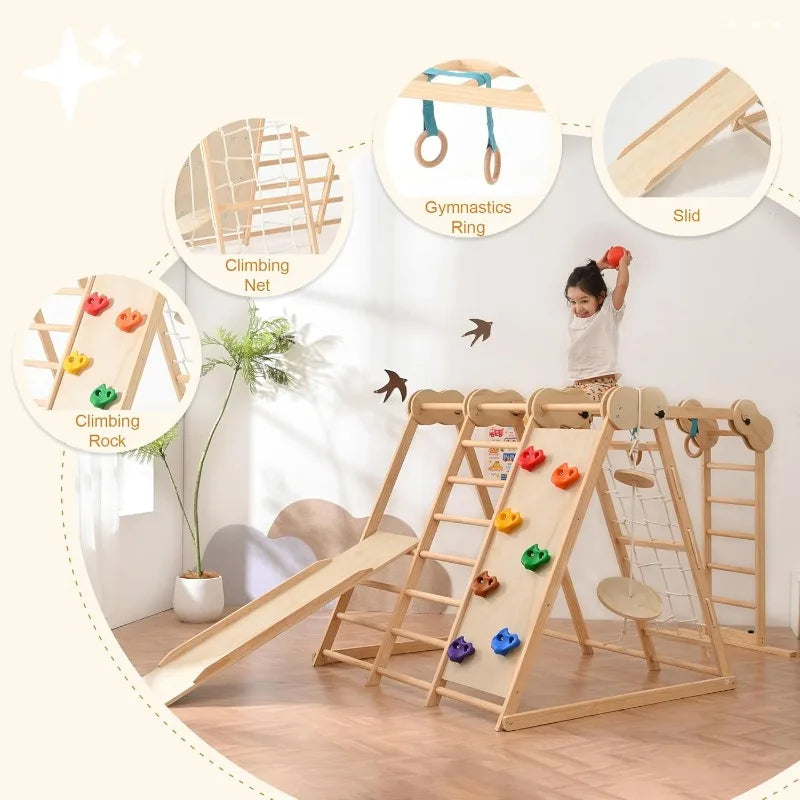 Indoor Playground Jungle Gym, Toddler Climbing Toys for Kids 1-6 Years, Indoor Toddler Gym Play Set with Slid, Climbing Wall ShopOnlyDeal