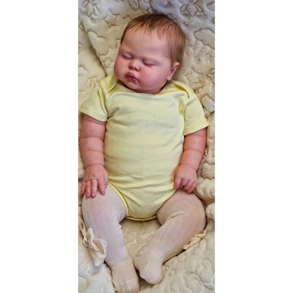 24Inch Finished Painted Reborn Baby Doll Pickle with Rooted Hair Lifelike Reborn Toddler Dolls 3D Skin Tone Muñeca Reborn Bebe ShopOnlyDeal