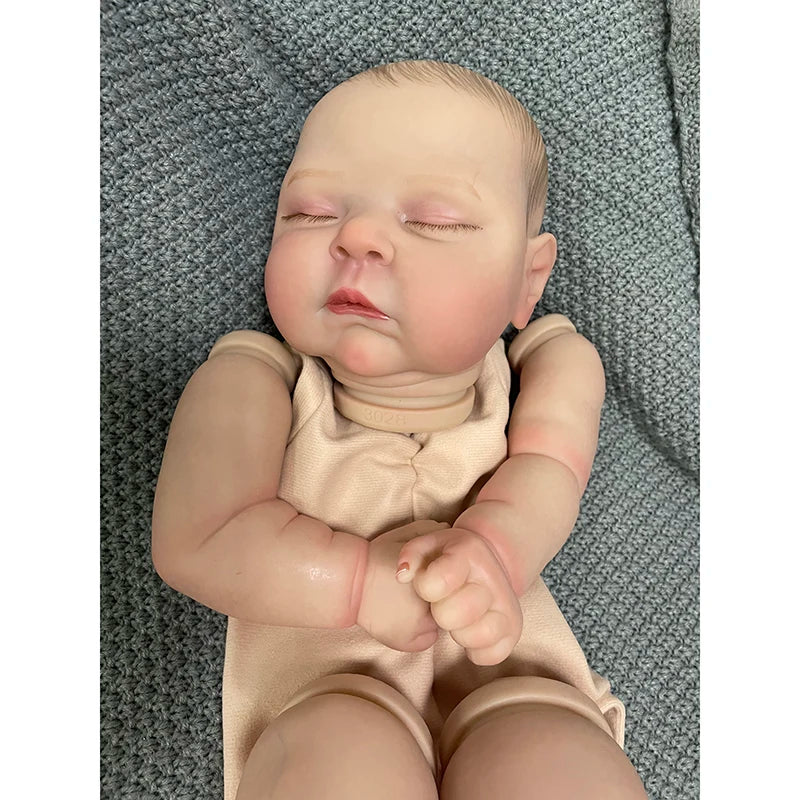 21inches Bebe Peaches Reborn Doll Kit Already Painted Visible Veins Doll Parts with Cloth Body Painted Hair and Eyelashes ShopOnlyDeal