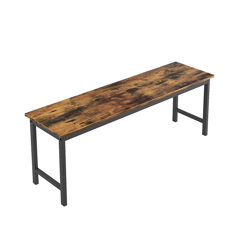 3 Pieces Farmhouse Kitchen Table Set with Two Benches, Metal Frame and MDF Board  ShopOnlyDeal