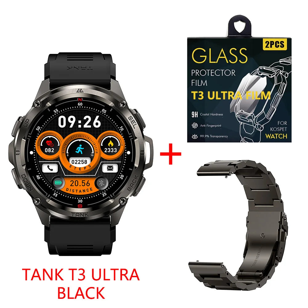 2024 Original AMAZTIM TANK T3 Ultra GPS Smartwatch For Men Women Waterproof Smartwatches Bluetooth Sport Digital Fitness Watch ShopOnlyDeal