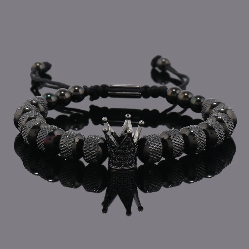 Luxury Crown Charms Stainless Steel Beads Man Bracelet Women Hand Jewelry Father's, Valentine's Day Gift ShopOnlyDeal