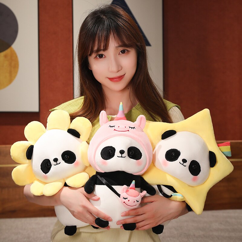 Kawaii Panda Plush Toy Stuffed Soft 30cm Dressed Panda Cosplay Unicorn Bunny Avocado Sun Flower Creative  Doll Kids Girls Gift ShopOnlyDeal