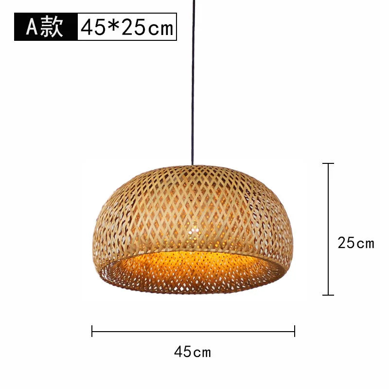 ZK20 Bamboo Weaving Chandelier Lamp 60/50/40cm Hanging LED Ceiling Light Pendant Lamp Fixtures Rattan Woven Home Bedroom Decors ShopOnlyDeal