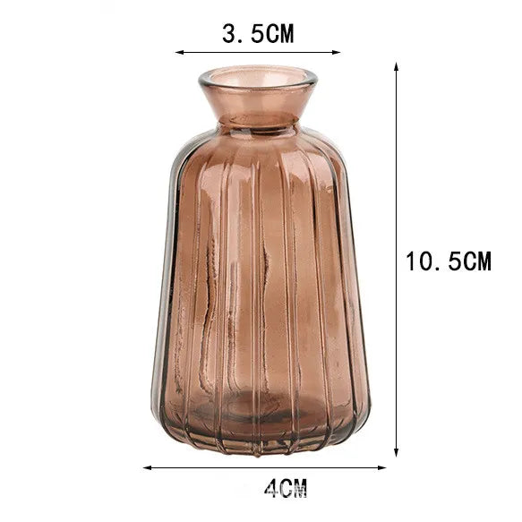 Mini Simple Stained Glass Vase Home Decoration Ornament Aromatherapy Bottle Hydroponic Flower Arrangement Glass Vase ShopOnlyDeal