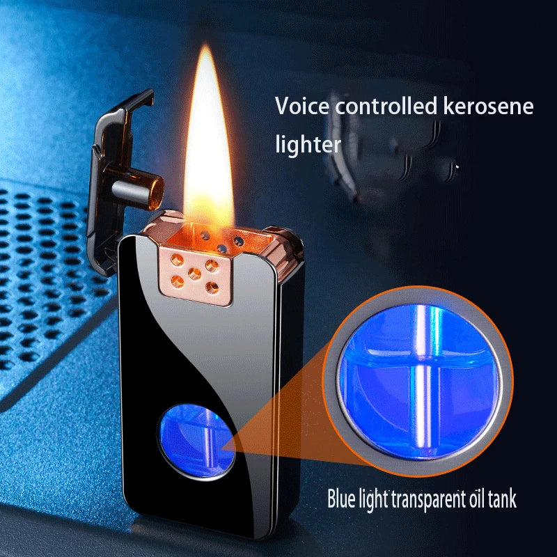 Classic Intelligent Voice Controlled Ignition Kerosene Lighter | Large Capacity | Blue Light Retro Lighter ShopOnlyDeal