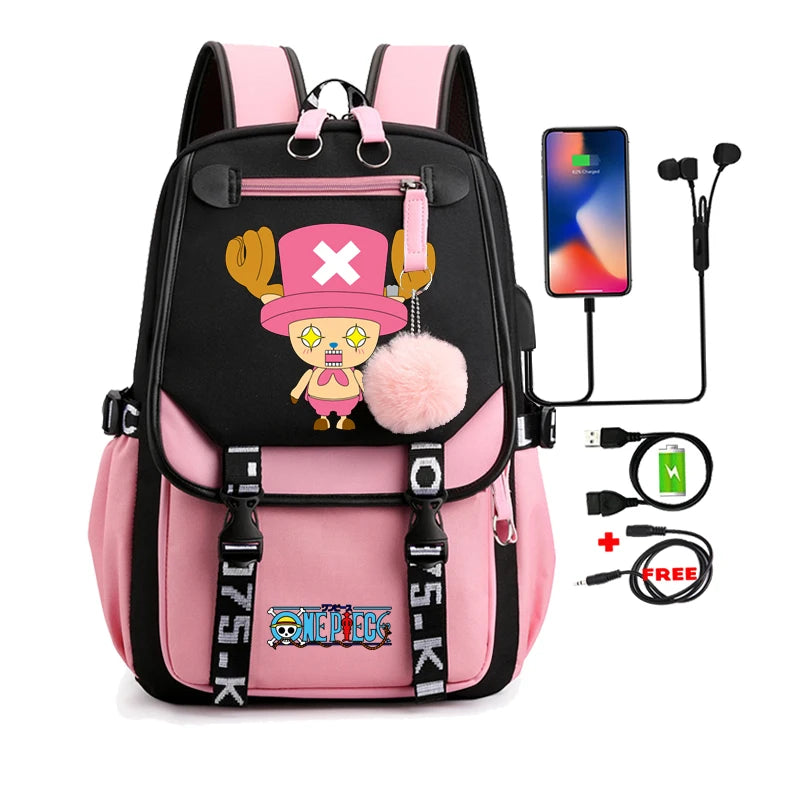 Anime One Piece Nezuko Kawaii Cartoon School Bag for Adults | Large Capacity Backpack Bags Manga To Travel Daily Girls Bookbags ShopOnlyDeal