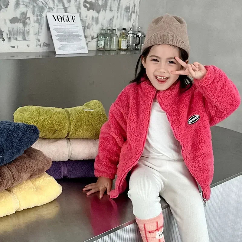 2023 New Autumn Winter Children Coat Fleece Thicken Warm Kids Coats Outwear Cute Cardigan Jackets Coats for Children Clothing ShopOnlyDeal