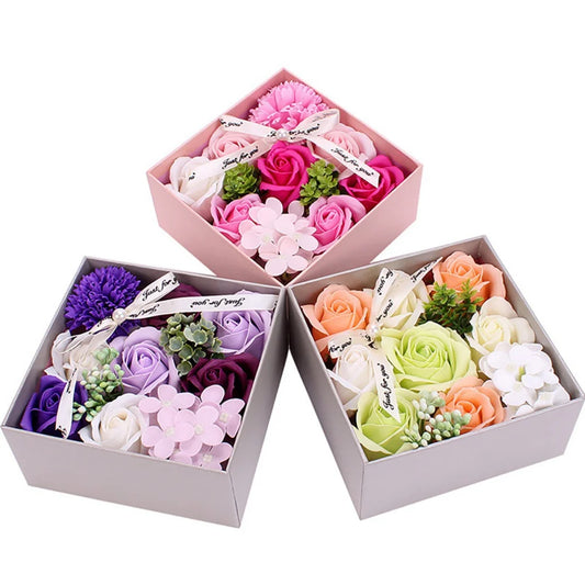 Creative Artificial Soap Flower Rose Flower Head Decor Flower Box Essential Wedding Bouquet Valentine'S Day Holding Flower Gifts ShopOnlyDeal