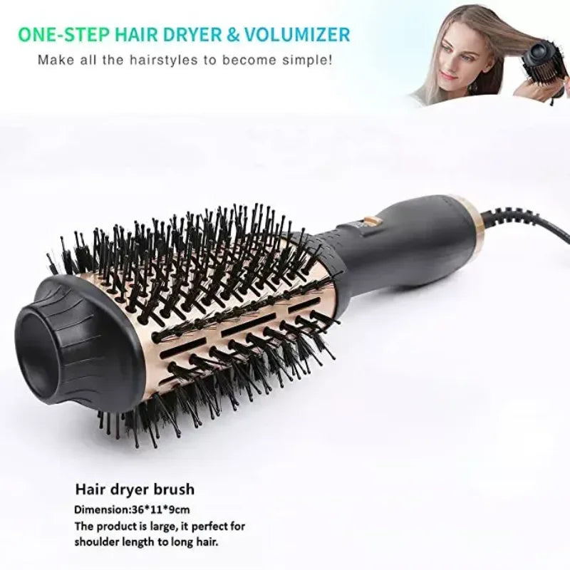 new Gold Hair Dryer & Volumizing Brush Stock One Step Hair Dryer And Styler Electric Hot Air Brush 2024 ShopOnlyDeal