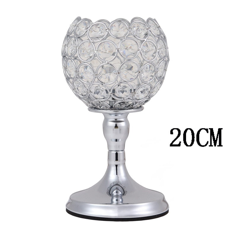 Crystal Tealight Candle Holders Metal Glass Candlesticks Wedding Table Centerpiece Party Christmas Home Decoration ShopOnlyDeal